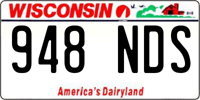 WI license plate 948NDS