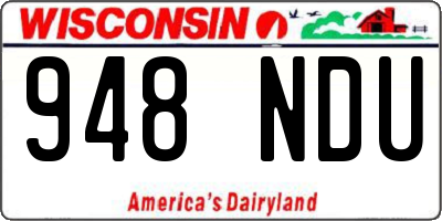 WI license plate 948NDU