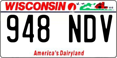 WI license plate 948NDV