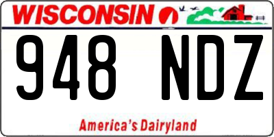 WI license plate 948NDZ