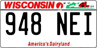 WI license plate 948NEI