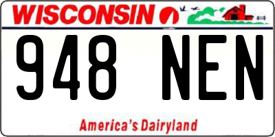 WI license plate 948NEN