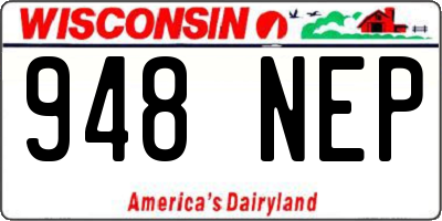 WI license plate 948NEP