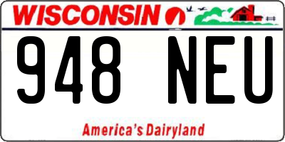 WI license plate 948NEU
