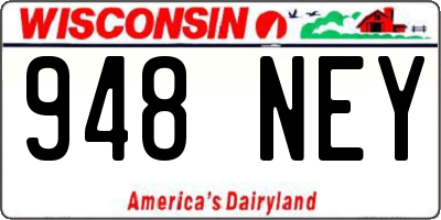 WI license plate 948NEY