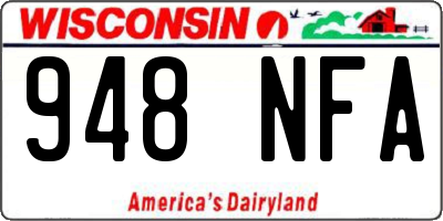 WI license plate 948NFA