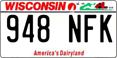 WI license plate 948NFK