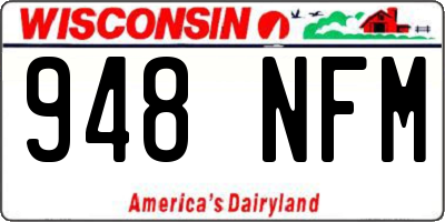 WI license plate 948NFM