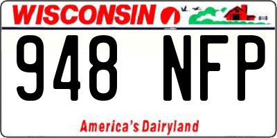 WI license plate 948NFP