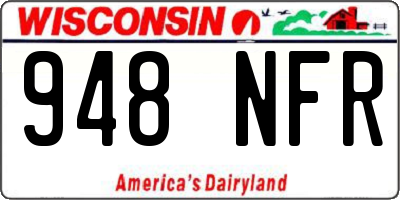 WI license plate 948NFR