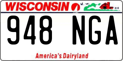 WI license plate 948NGA