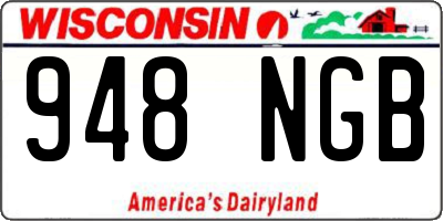 WI license plate 948NGB