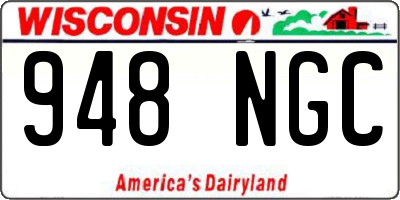 WI license plate 948NGC