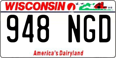 WI license plate 948NGD