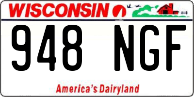WI license plate 948NGF