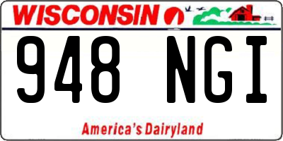 WI license plate 948NGI