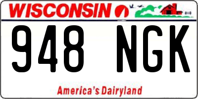 WI license plate 948NGK