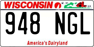 WI license plate 948NGL
