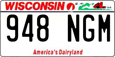 WI license plate 948NGM
