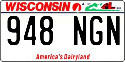 WI license plate 948NGN