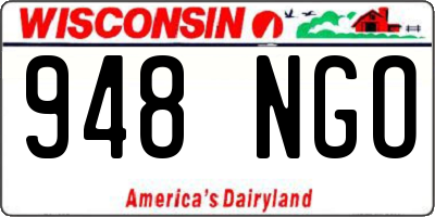 WI license plate 948NGO
