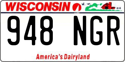 WI license plate 948NGR