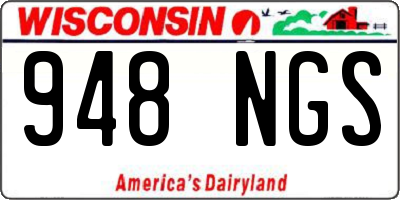 WI license plate 948NGS
