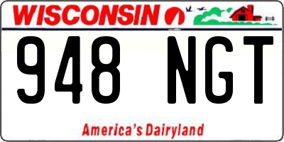 WI license plate 948NGT