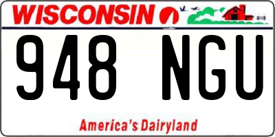 WI license plate 948NGU