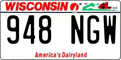 WI license plate 948NGW