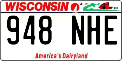 WI license plate 948NHE