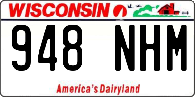 WI license plate 948NHM