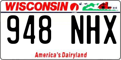 WI license plate 948NHX