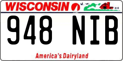 WI license plate 948NIB