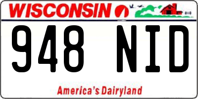 WI license plate 948NID