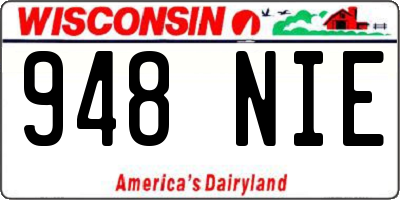 WI license plate 948NIE