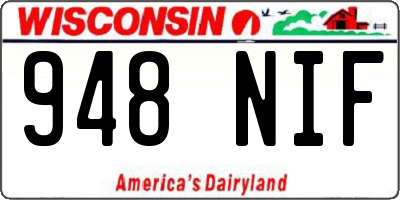 WI license plate 948NIF