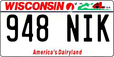 WI license plate 948NIK