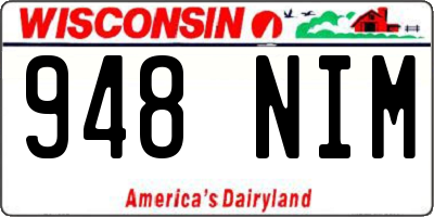 WI license plate 948NIM