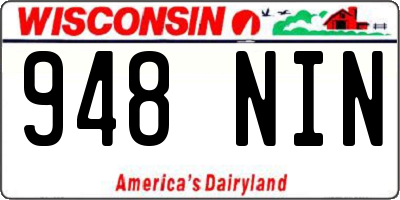 WI license plate 948NIN
