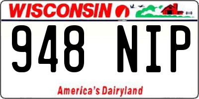 WI license plate 948NIP