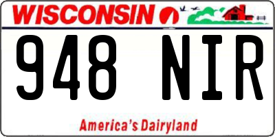 WI license plate 948NIR