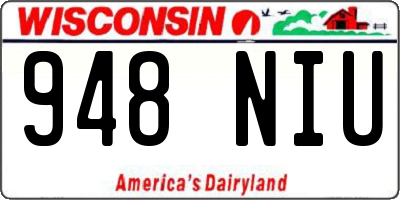 WI license plate 948NIU