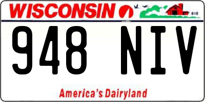 WI license plate 948NIV