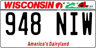 WI license plate 948NIW