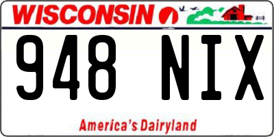 WI license plate 948NIX