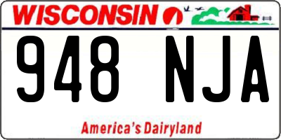 WI license plate 948NJA