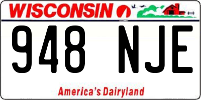 WI license plate 948NJE