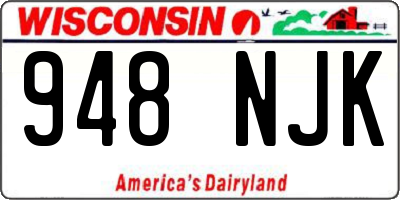 WI license plate 948NJK