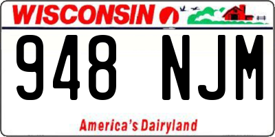 WI license plate 948NJM